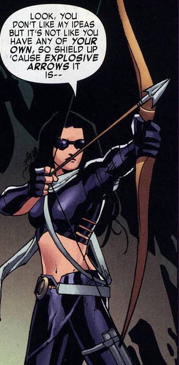 Открытки с соколиным Глазом Кейт Бишоп из комиксов Марвел.    