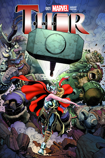 Открытки с Девушкой Тором из комиксов Вселенной Марвел скачать.