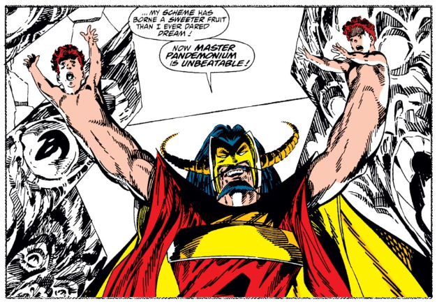 Открытки с Мастером Пандемониумом из комиксов Вселенной Марвел.