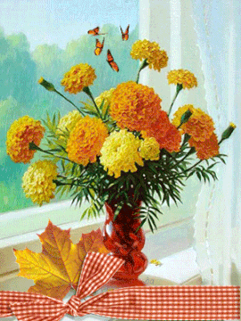 Открытки с бархатцами онлайн бесплатно. Открытки с бархатцами скачать.