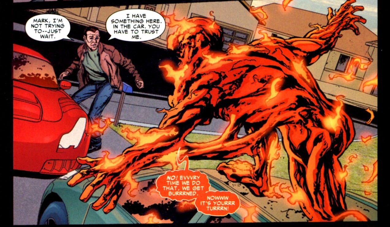 Открытки с Расплавленным Человеком из комиксов Вселенной Марвел.