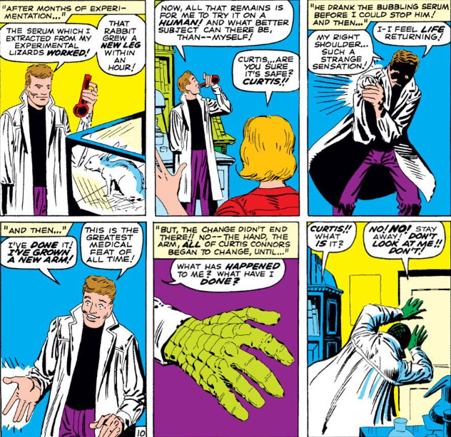 Открытки с Кёртисом Коннорсом Ящером и врагом Человека Паука.