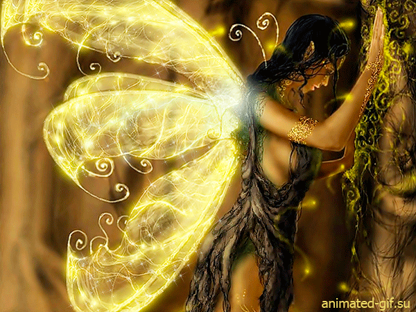 Открытки с феями gif. Анимационные открытки с феями.