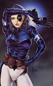 Открытки с Домино из комиксов Вселенной Марвел скачать бесплатно.