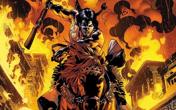 Открытки с Красным Волком индейцем супергероем из комиксов. 