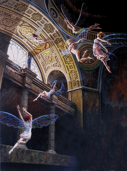 Открытки с феями gif. Анимационные открытки с феями.