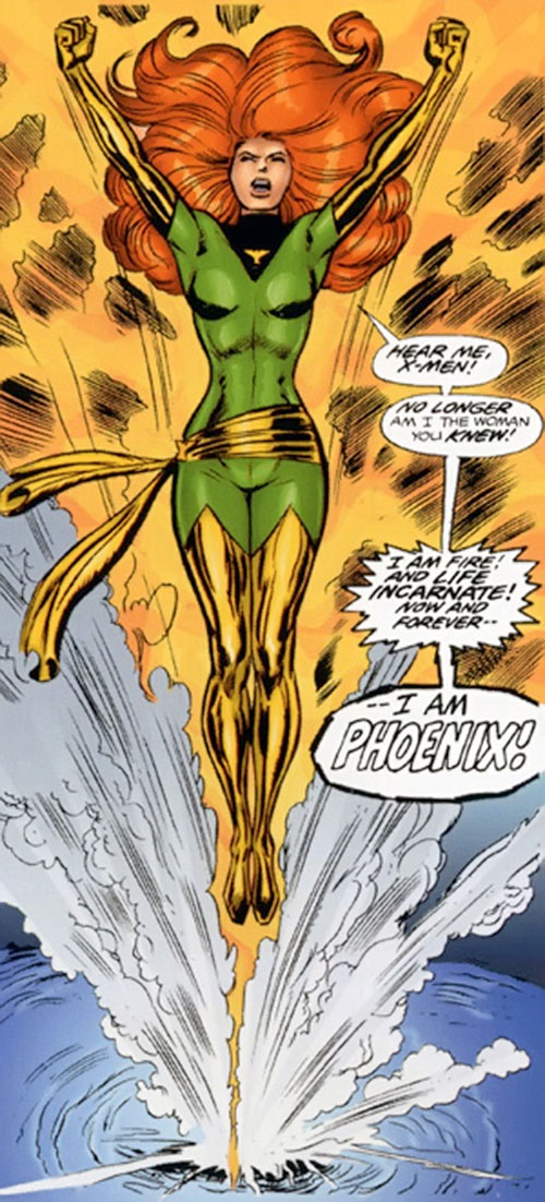 Открытки с Фениксом Джин Грей из комиксов про Людей Икс.    