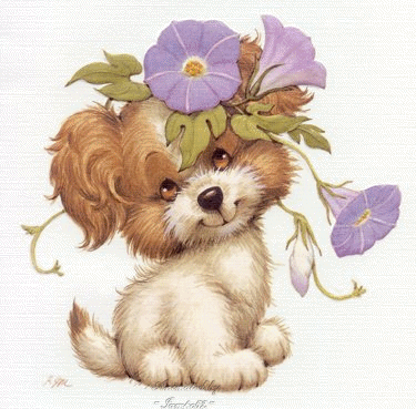 Анимационные открытки с собаками. Скачать бесплатно открытки с собаками.