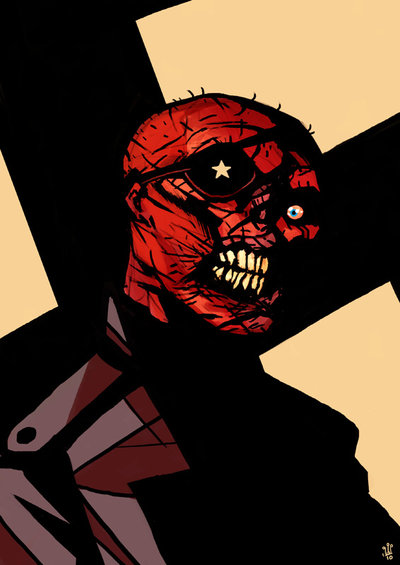 Открытки с Красным Черепом Иоганном Шмидтом из комиксов Марвел.