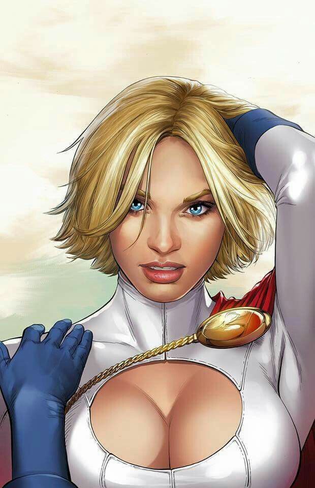 Открытки с Пауэр Гёрл из комиксов про Супермэна от ДС скачать.