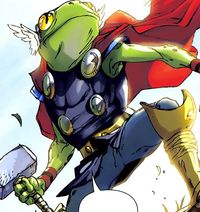 Открытки с Трогом лягушкой супергероем из комиксов от Марвел.