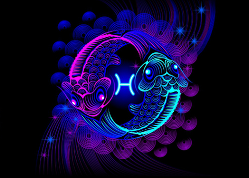  Скачать бесплатные открытки знак зодиака Рыбы с анимациями.