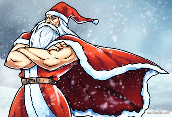 Открытки с Санта Клаусом из Вселенной ДС скачать бесплатно. 