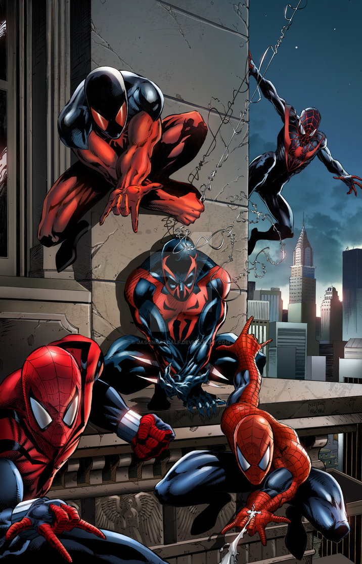 Открытки с Алым Пауком из комиксов про Человека Паука от Марвел.