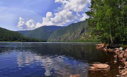 Открытки с озёрами с анимациями. Открытки с озёрами скачать.