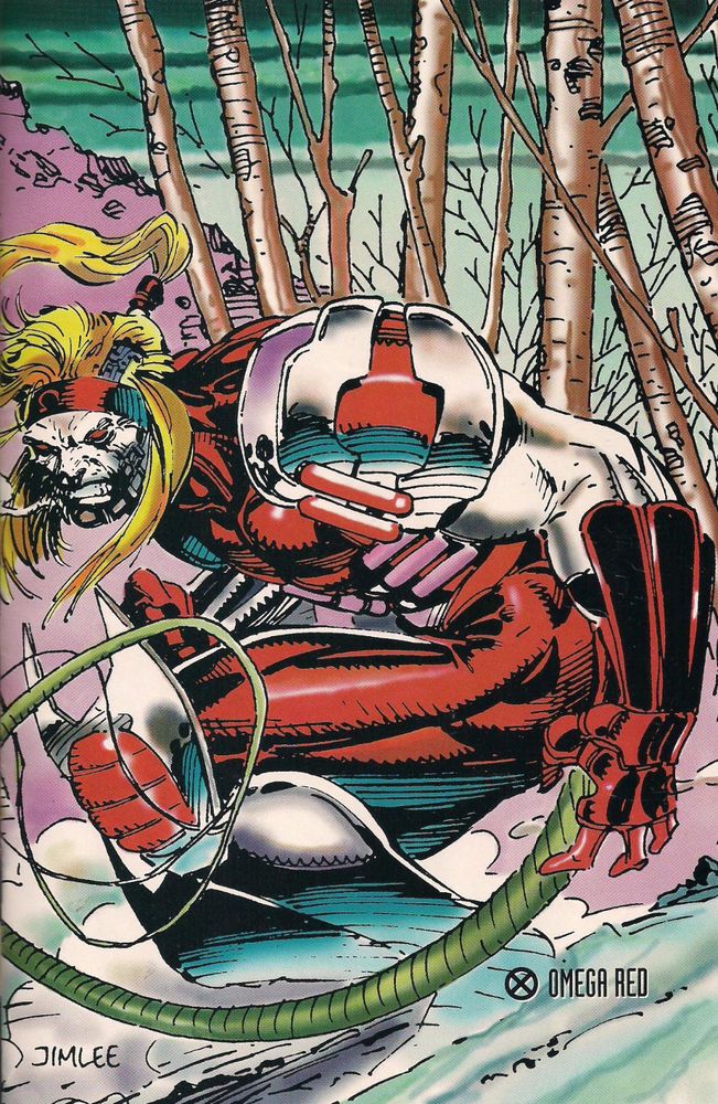 Открытки с Красным Омегой врагом Росомахи из комиксов Марвел.