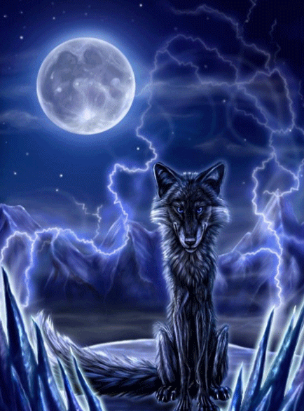 Открытки с Луной в ночном небе скачать бесплатно. Открытки с Луной gif.