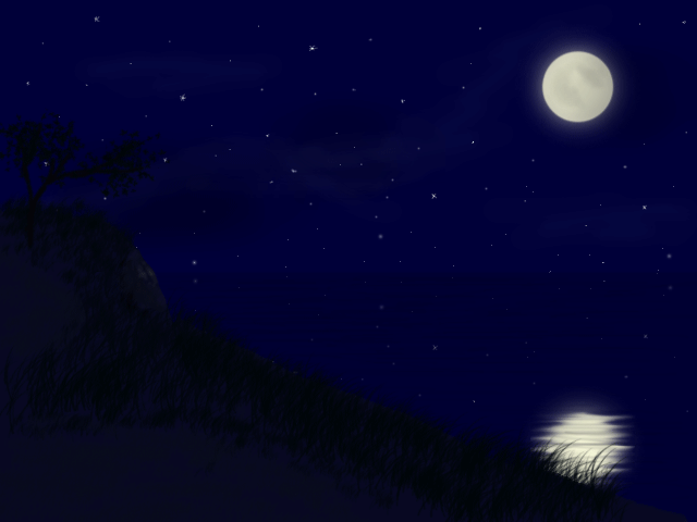 Открытки с Луной в ночном небе скачать бесплатно. Открытки с Луной gif.