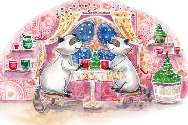 Открытки с енотами скачать бесплатно. Открытки с енотами gif.