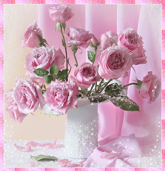 Чудесные открытки с розовыми розами скачать бесплатно gif.