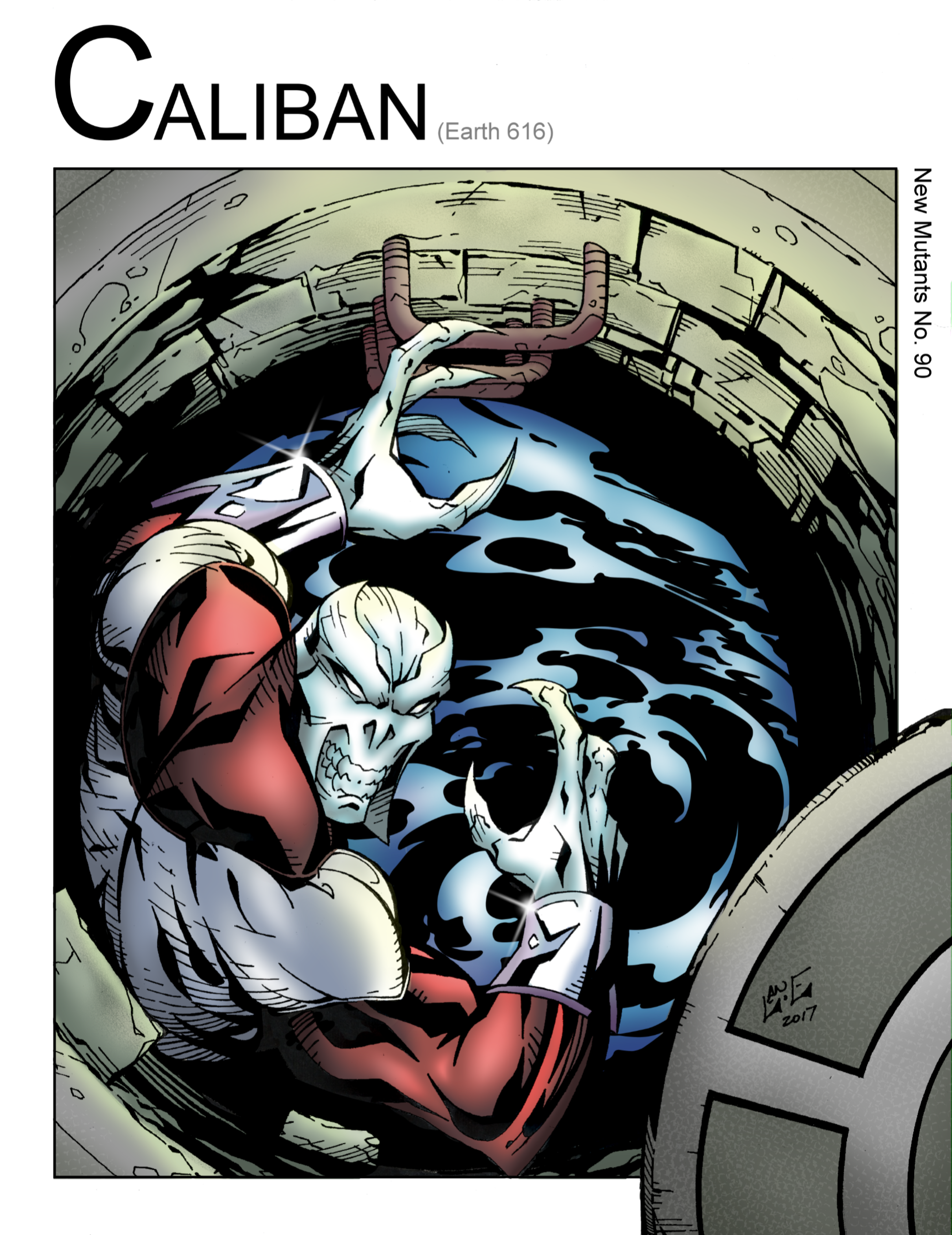 Открытки с Калибаном злодеем из комиксов Вселенной Марвел.    