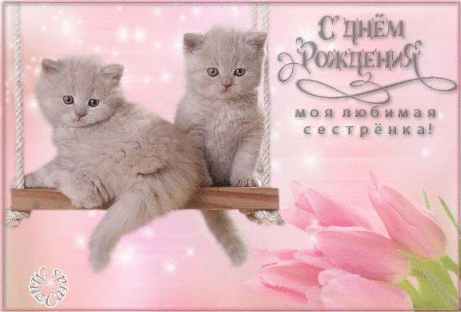 Поздравление сестре с днём рождения. Скачать бесплатно открытки с днём рождения.