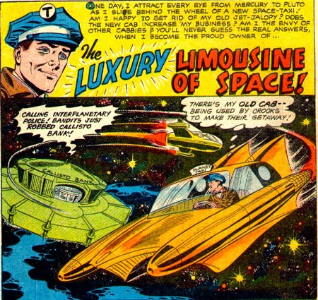 Открытки с Космическим Таксистом из комиксов ДС скачать бесплатно.