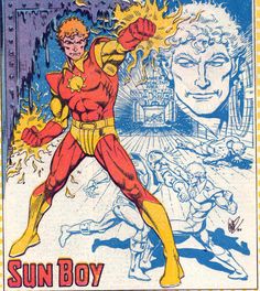 Открытки с Солнечным Мальчиком Санбоем из комиксов Марвел.  
