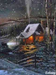 Открытки с домиком в лесу скачать бесплатно. Открытки с домиком в лесу gif.