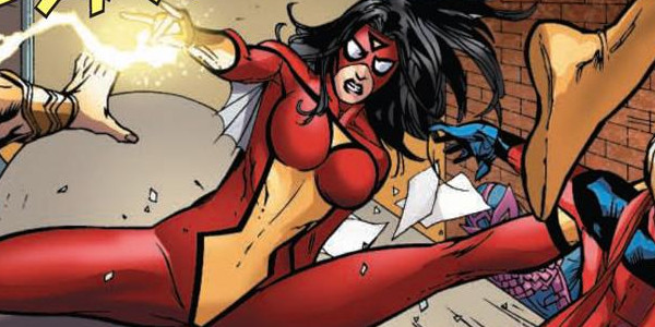 Открытки с Женщиной Пауком из комиксов Вселенной Марвел скачать.