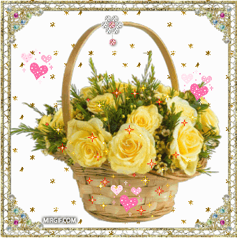 Открытки с розами в корзине.