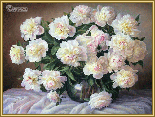 Открытки с белыми пионами.