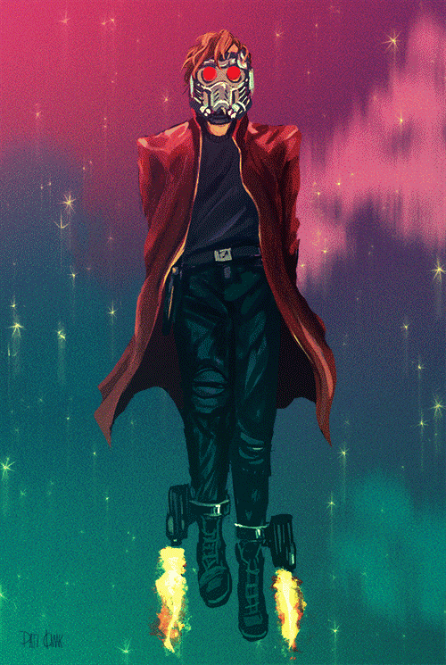 Открытки со Звёздным Лордом.