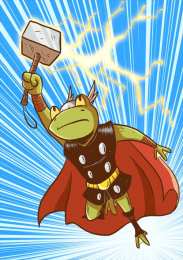 Открытки с Трогом Открытки с Трогом лягушкой супергероем из комиксов от Марвел.