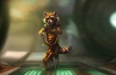 Открытки с Енотом Ракетой Открытки с Енотом Ракетой из Стражей Галактики скачать бесплатно.