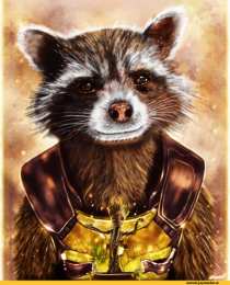 Открытки с Енотом Ракетой Открытки с Енотом Ракетой из Стражей Галактики скачать бесплатно.