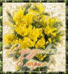 Открытки с мимозой  Открытки с мимозой скачать бесплатно. Открытки с мимозой онлайн.