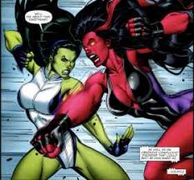 Открытки с Красной Женщиной Халком Открытки с Красной Женщиной Халком из комиксов от Марвел.    