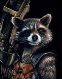 Открытки с Енотом Ракетой Открытки с Енотом Ракетой из Стражей Галактики скачать бесплатно.