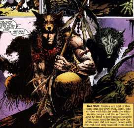 Открытки с Красным Волком Открытки с Красным Волком индейцем супергероем из комиксов. 