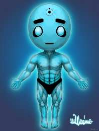 Открытки с Доктором Манхэттеном  Открытки с Доктором Манхэттеном из Хранителей скачать бесплатно.