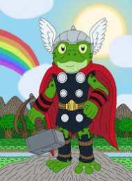 Открытки с Трогом Открытки с Трогом лягушкой супергероем из комиксов от Марвел.