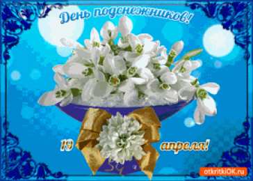 Открытки с днём подснежника Открытки с днём подснежника gif. Открытки с днём подснежника скачать.