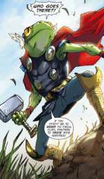 Открытки с Трогом Открытки с Трогом лягушкой супергероем из комиксов от Марвел.