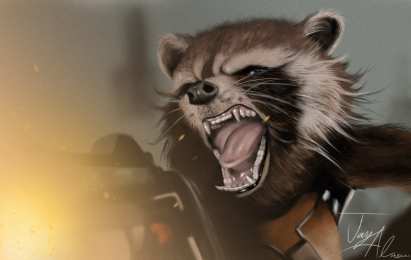 Открытки с Енотом Ракетой Открытки с Енотом Ракетой из Стражей Галактики скачать бесплатно.