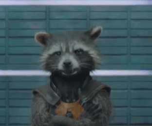 Открытки с Енотом Ракетой Открытки с Енотом Ракетой из Стражей Галактики скачать бесплатно.