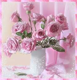 Открытки с розовыми розами Чудесные открытки с розовыми розами скачать бесплатно gif.