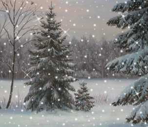  Открытки с зимним лесом.