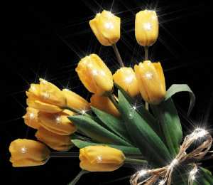  Открытки с желтыми тюльпанами.