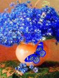  Открытки с букетом васильков.